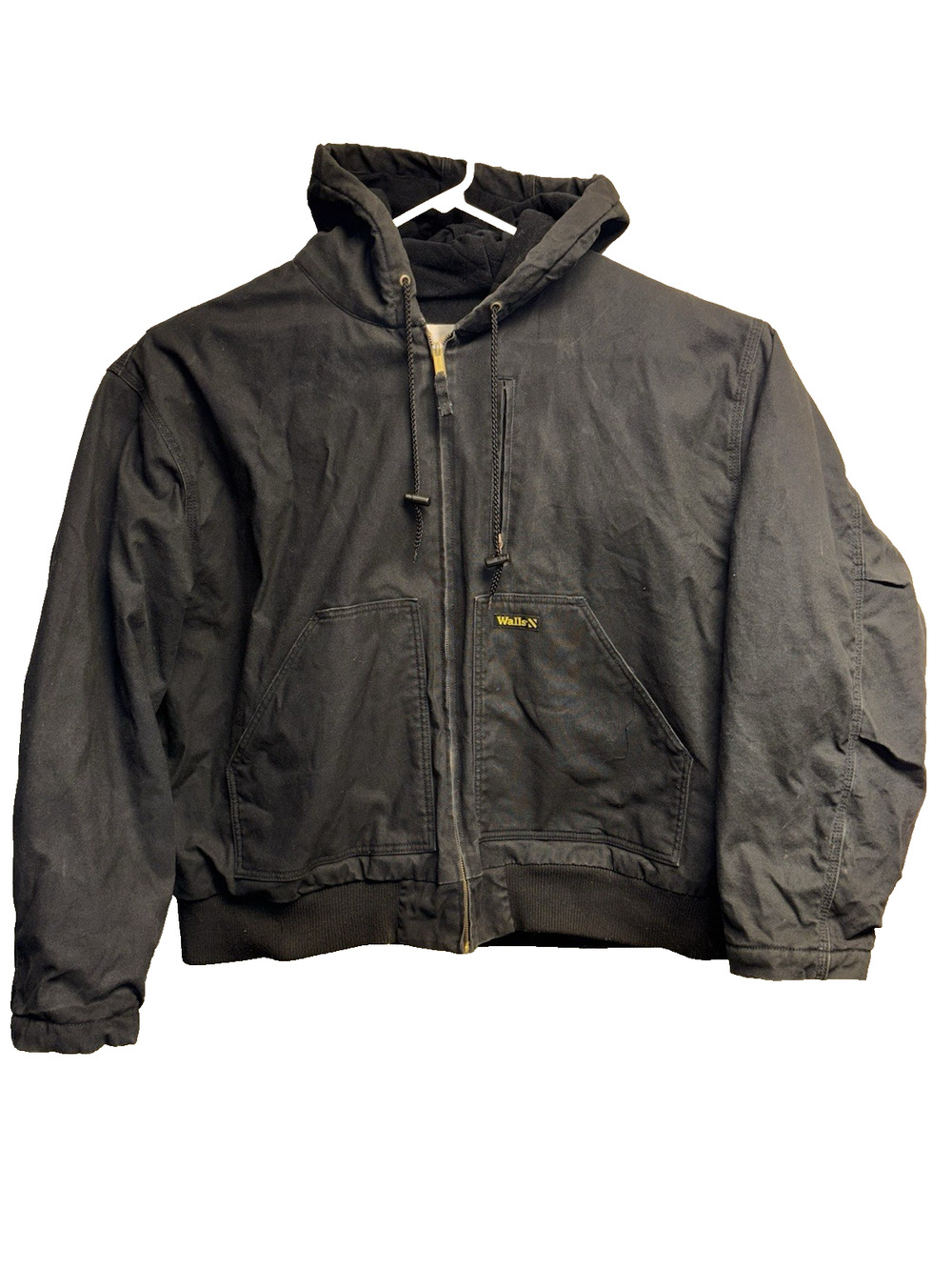 Walls Hooded Jacket Mens 3XL Black Canvas Duck Insulated Coat 66" Chest